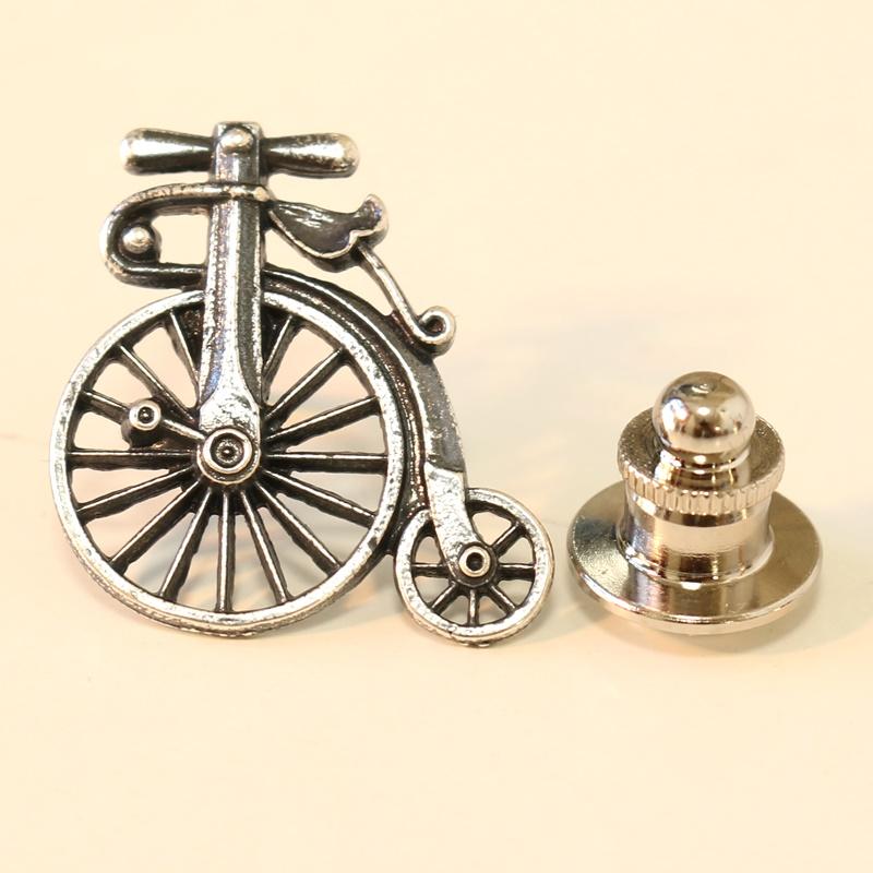 自転車 ラペルピン アンティーク調 レトロ だるま ピンバッジ ブローチ