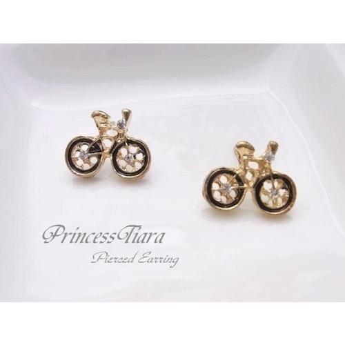 ピアス ミニチュア自転車モチーフピアス ゴールドピアス おもしろ バイシクル 小さめ ダイアモンド風 耳元を可愛らしい印象に 女子会デート F0145 Bicycle Gift 通販 Yahoo ショッピング