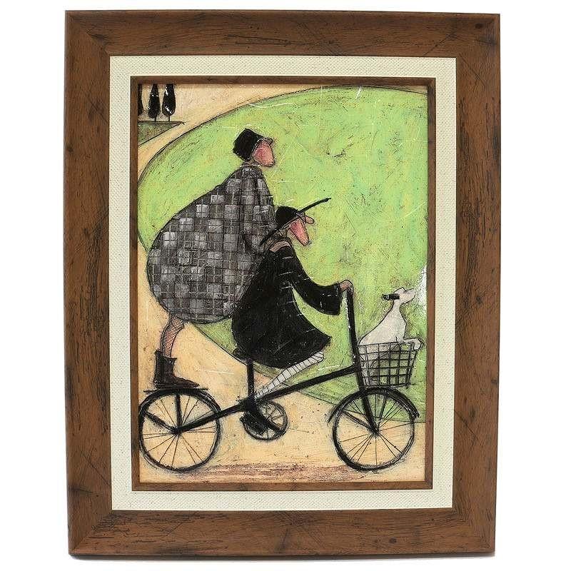 自転車ポスター ゲル加工 おしゃれ 自転車 レトロ アートポスター 二人乗り アートパネル ストアー 自転車アートフレーム 北欧インテリア サムトフト