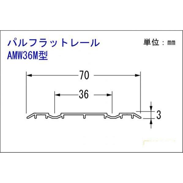 PALTECH(パルテック)  パルフラットレール (アルミ)AMW36M型 MB 3010mm(36型) (品番 【ワイ】 AMW3630M-MB)