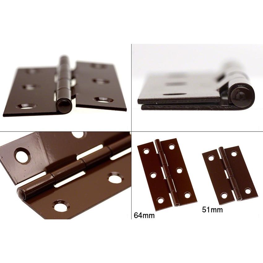 50枚入 BIDOOR(ビドー) BF-68 鉄 片背押丁番 ウルミ (木ネジ無) 64mm