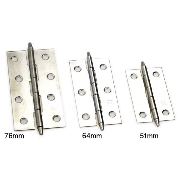 50枚入 PALHARD ステンレスロング蝶番 生地 76mm(ビス付) : 建築