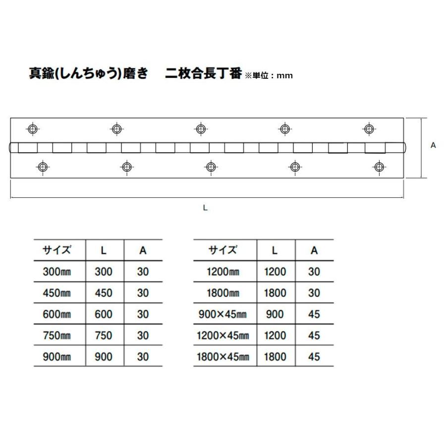 10枚入　PALHARD　真鍮(しんちゅう)磨き　二枚合長丁番　(ビス無)　900mm