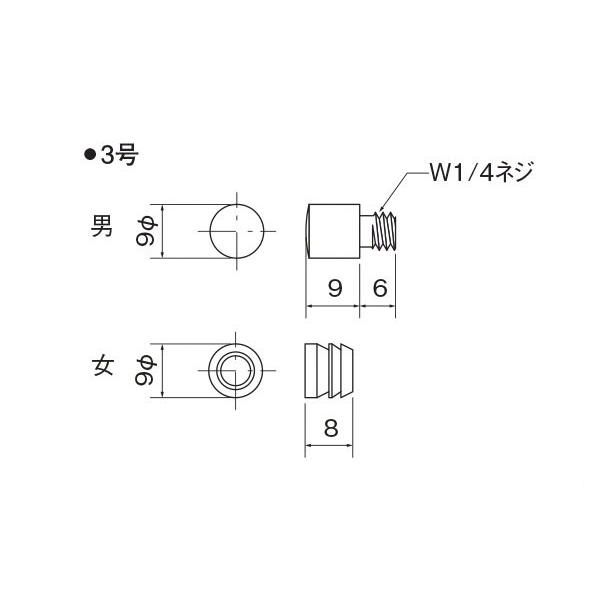 スリーナイン島野 真鍮 ダボ棚受 ゴールド 9mm 3号・9×9mm・男 (500個