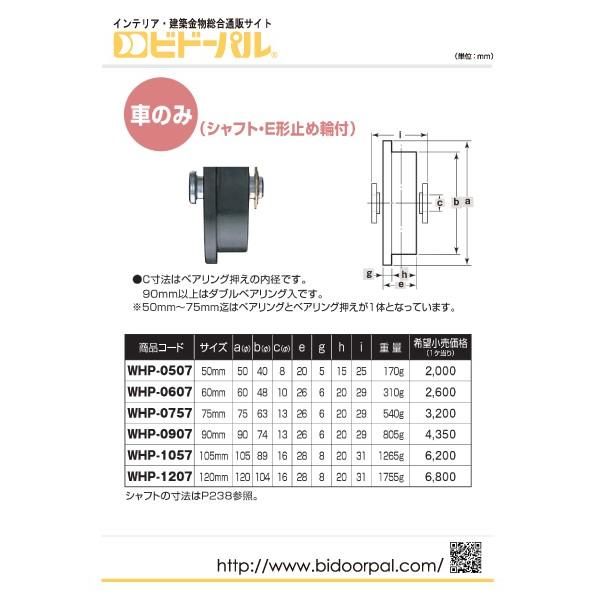 ヨコヅナ  (車のみ) ロタ・鉄重量戸車 (トロ車型・鉄枠) φ75 (WHP-0757)｜bidoorpal｜02