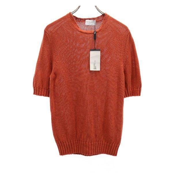 春色3カラー 未使用 セッテフィーリ カシミア リネン混合 半袖 ニット 48 48 オレンジ Settefili Cashmere イタリア製 メンズ 古着 2718 Hanagrocare Com