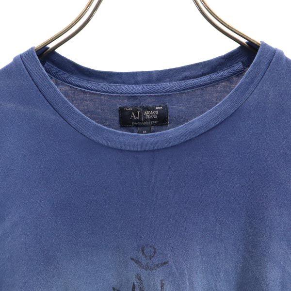 アルマーニジーンズ プリント 半袖 Tシャツ M ネイビー系 ARMANI JEANS ロゴ メンズ 古着 230712 メール便可｜big-2nd｜07