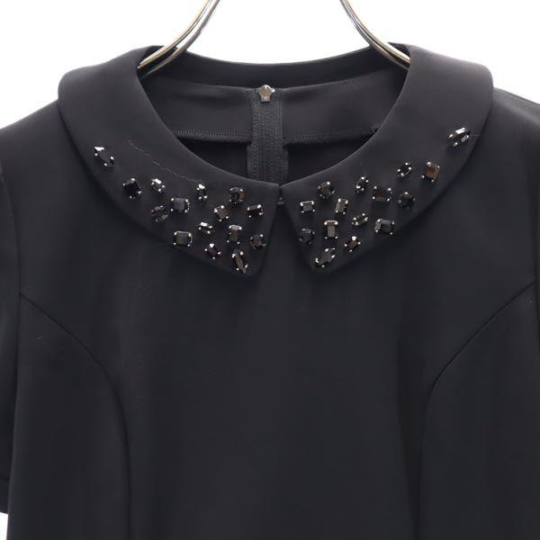 未使用 フォクシー 日本製 半袖 ワンピース 38 黒 FOXEY NEW YORK