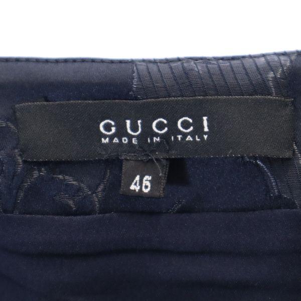 グッチ イタリア製 花柄 スカート 46 ネイビー GUCCI ミニ ショート