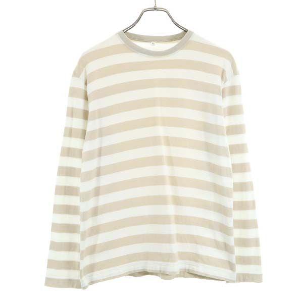 無印良品 ボーダー柄 長袖 Tシャツ M 白 ベージュ クルーネック メンズ 古着 0924 Bof Fre 1325 Mts Big 2nd 通販 Yahoo ショッピング