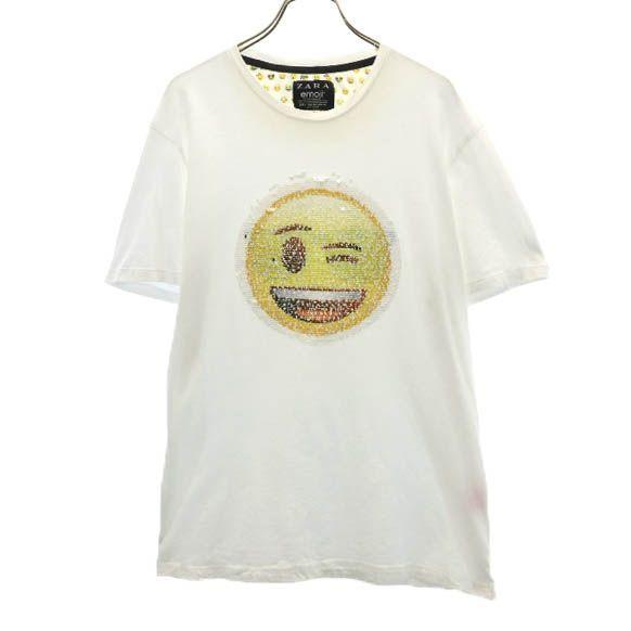 ザラマン Emoji スパンコール 絵文字 チェンジ 半袖 Tシャツ Eur M 白 Zara Man メンズ 古着 210613 メール便可 Bof Fre 19222 Mts Big 2nd 通販 Yahoo ショッピング