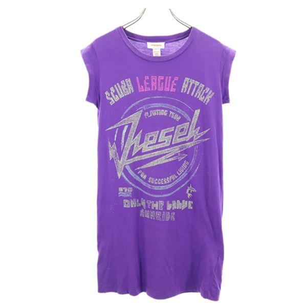 ディーゼル ノースリーブ ワンピース S パープル DIESEL Tシャツ