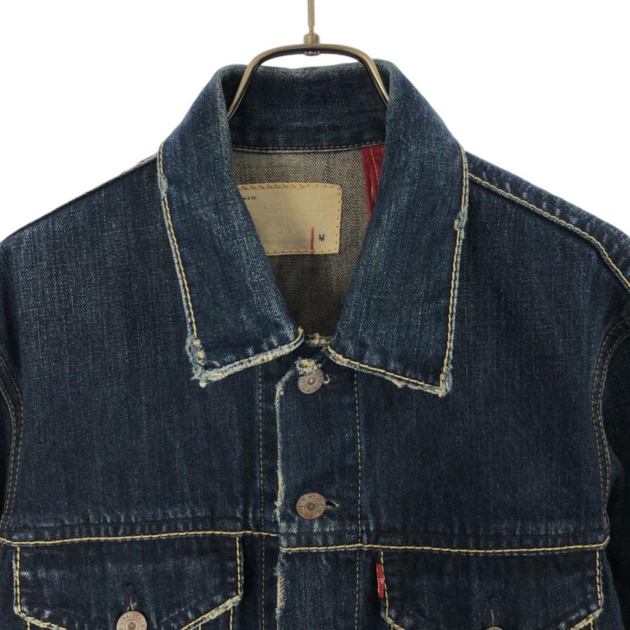 リーバイス ダメージ加工 長袖 デニムジャケット M ネイビー Levi's ジージャン メンズ 古着 240224｜big-2nd｜03