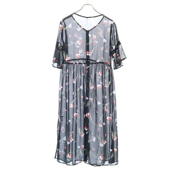 ヘザー 花柄 ワンピース F 黒 Heather ロング丈 半袖 レディース 古着 0603 Bof Nag 373 Wht Big 2nd 通販 Yahoo ショッピング