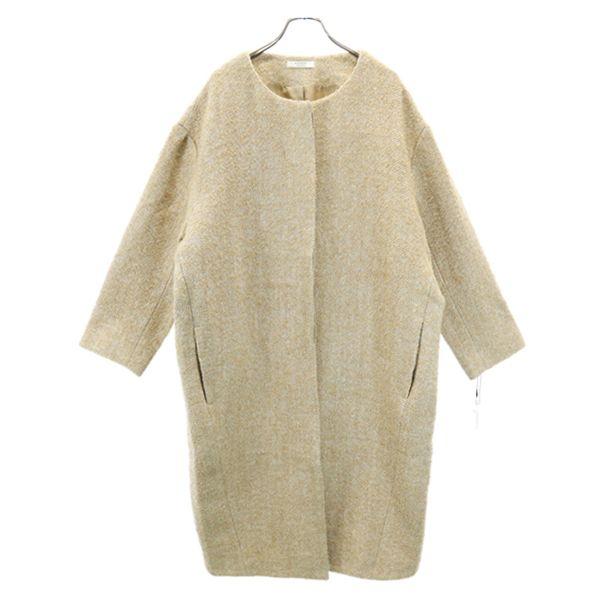 公式ストア 未使用 エンスウィート ウール混合 ノーカラー コート 1 ベージュ Ensuite レディース 古着 2114