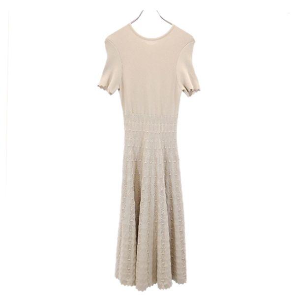 フレイアイディー 半袖 ニット ワンピース F ベージュ Fray I D レディース 古着 2517 Pd 一部予約
