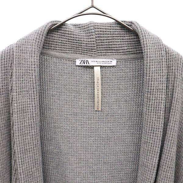 ザラ ワッフル地 カーディガン S-M グレー ZARA 長袖 セーター メンズ 古着 230409 :bof-ttm-13407-mca:BIG 2nd 通販 〖ザラ〗ZARA クルーネックカーディガン (S) グレー 綿混 無地 長袖