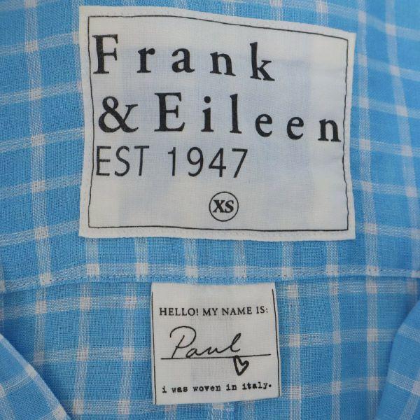 フランクアンドアイリーン チェック リネン 長袖 シャツ XS ブルー Frank&Eileen レギュラーカラー メンズ 古着 230925｜big-2nd｜07