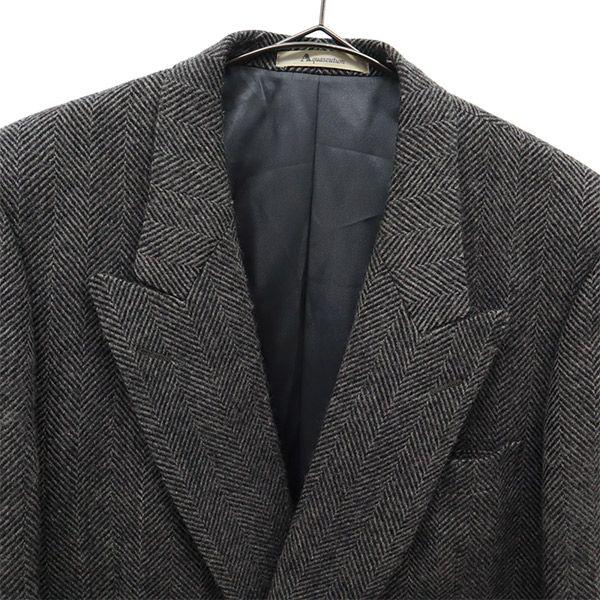 アクアスキュータム ヘリンボーン ダブルブレスト ウールジャケット 94A5 グレー系 Aquascutum メンズ 古着 231222｜big-2nd｜03