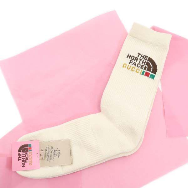 未使用 グッチ ノースフェイス イタリア製 ロゴ ソックス 0 M クリーム Gucci The North Face 靴下 限定コラボ メンズ 古着 Br Brk 015 Okm Big 2nd 通販 Yahoo ショッピング