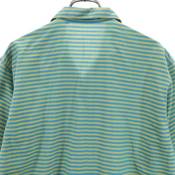 クリスチャンディオール オープンカラー ボーダー 半袖 シャツ L