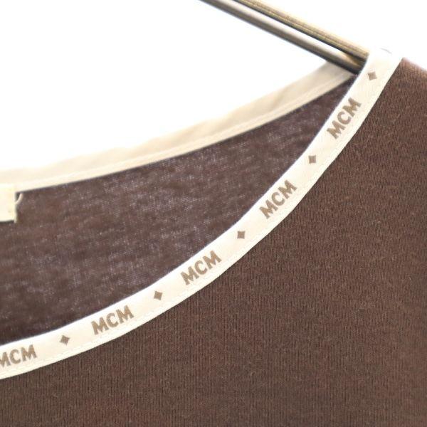 エムシーエム ロゴプリント 七分袖 Tシャツ M ブラウン MCM legere