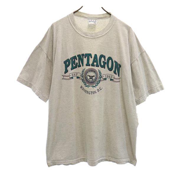 ギアフォースポーツ USA製 クルーネック 半袖 Tシャツ XL グレー系 GEAR FOR SPORTS メンズ 古着 230723 メール