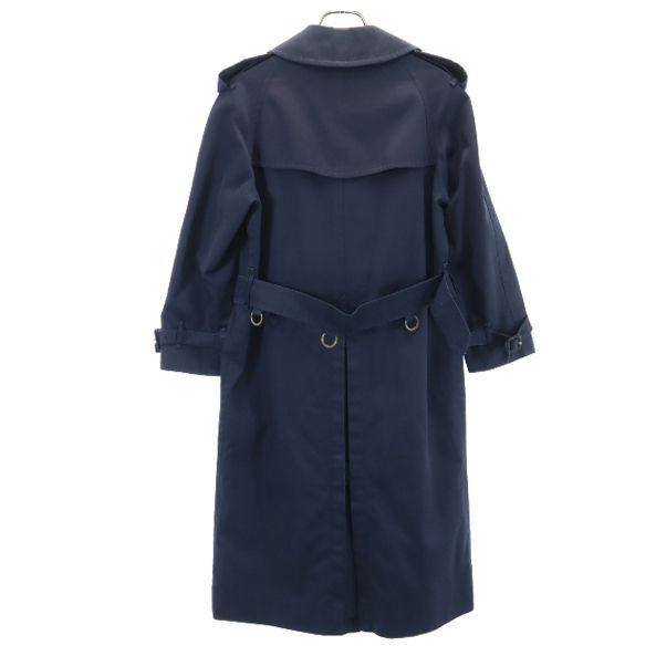 バーバリー 90s ロング トレンチ コート S ネイビー BURBERRY ノバ