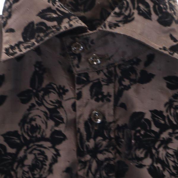 トルネードマート 花柄 フロッキー プリント 長袖 シャツ M 茶 Tornado Mart 薔薇 メンズ 古着 メール便可 Fre Mls Big 2nd 通販 Yahoo ショッピング