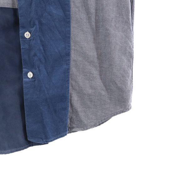 ザショップティーケー 切替 長袖 シャツ M 青系 The Shop Tk オックスフォード コーデュロイ 起毛地 メンズ 古着 2422 メール便可 Fre Mls Big 2nd 通販 Yahoo ショッピング