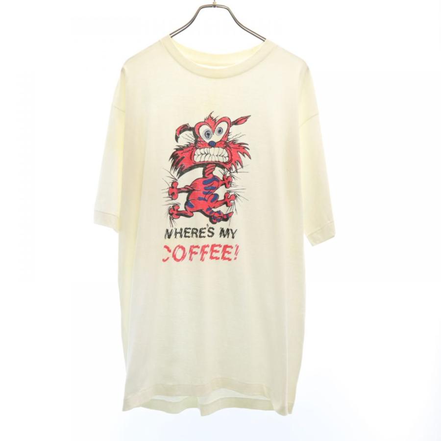 90ｓ プリント 半袖 Tシャツ ホワイト カフェイン中毒 メンズ 古着 0704 メール便可 Ita Brt 463 Mts Big 2nd 通販 Yahoo ショッピング