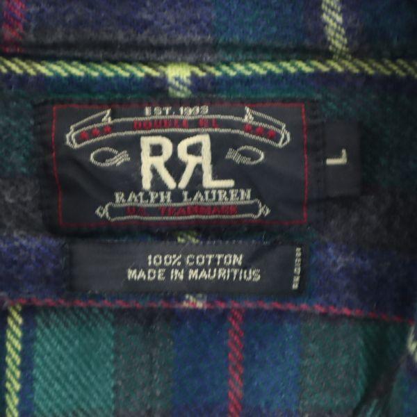 RRL 90s 初期黒タグ 赤三ツ星 マチ チンスト付 チェック柄 長袖