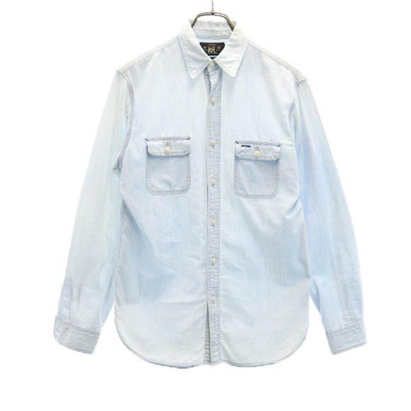 Rrl 黒タグ 一ツ星 長袖 シャツ Xs 薄青系 ダブルアールエル メンズ 古着 2301 Ja Fre Mls Big 2nd 通販 Yahoo ショッピング