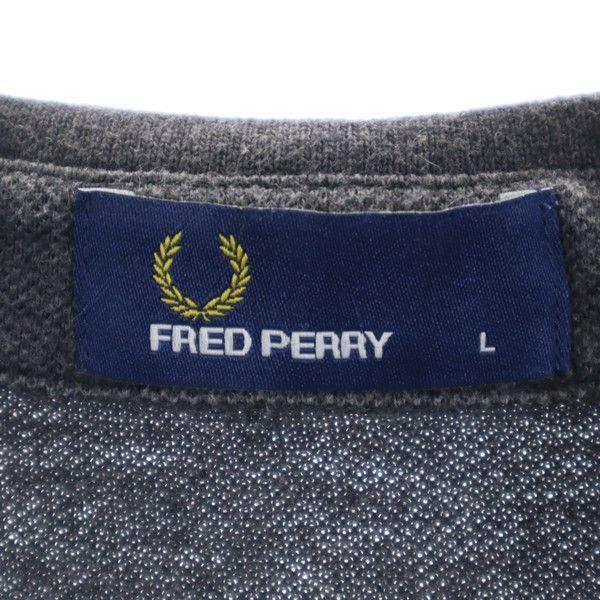 フレッドペリー 日本製 七分袖 鹿の子 ポロシャツ L グレー系 FRED PERRY ロゴ刺繍 メンズ 古着 220308｜big-2nd｜07