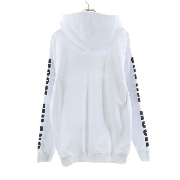 エムエスジーエム 総柄 プリント スウェットパーカー S 白 MSGM 裏起毛