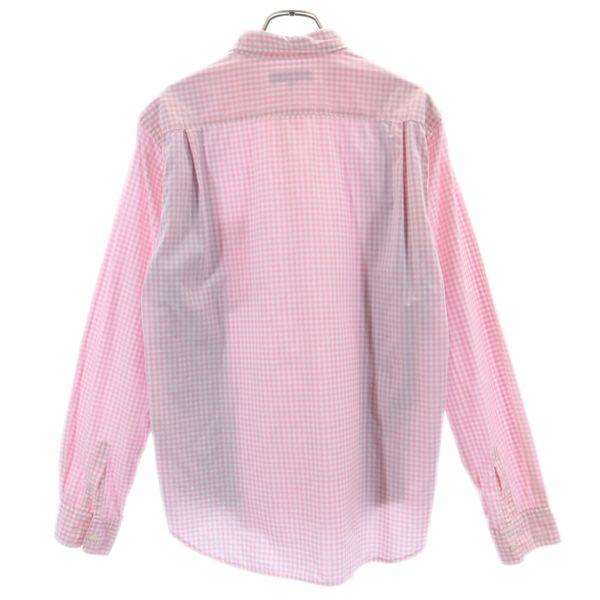 コムデギャルソンオム ギンガムチェック 長袖 シャツ S ピンク×グレー