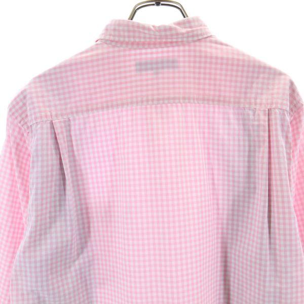 コムデギャルソンオム ギンガムチェック 長袖 シャツ S ピンク×グレー