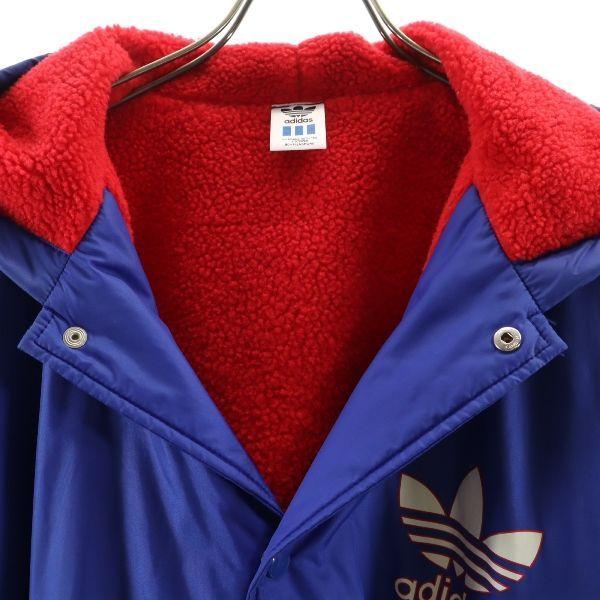 アディダス 80s 90s デサント製 ベンチコート M ブルー adidas