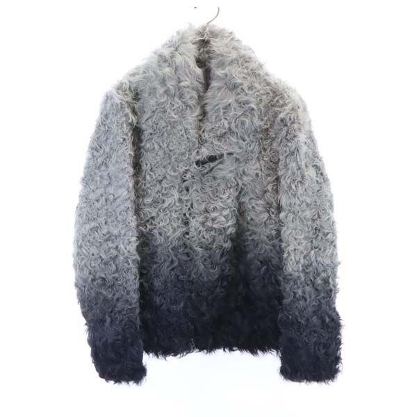 春夏新色 未使用 トルネードマート ムートン レザージャケット L グレー Tornado Mart レザー ファー 毛皮 ブルゾン メンズ 古着 15 早割クーポン Mahy Almahy Ae