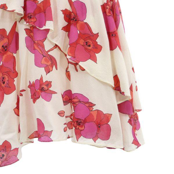 未使用 ローズバッド 花柄 オーキッドフラワー フリル ドレス F 赤系 Rose Bud ワンピース レディース 古着 0906 Pdown Sh Nag 991 Wht Big 2nd 通販 Yahoo ショッピング