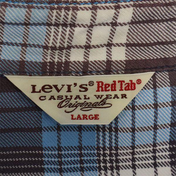 リーバイス レッドタブ チェック 長袖 シャツ L ブルー系 Levi's Red Tab メンズ 古着 230930｜big-2nd｜07