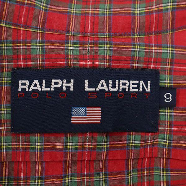 ラルフローレン チェック 長袖 シャツ 9 レッド RALPH LAUREN レギュラーカラー メンズ 古着 231022｜big-2nd｜07