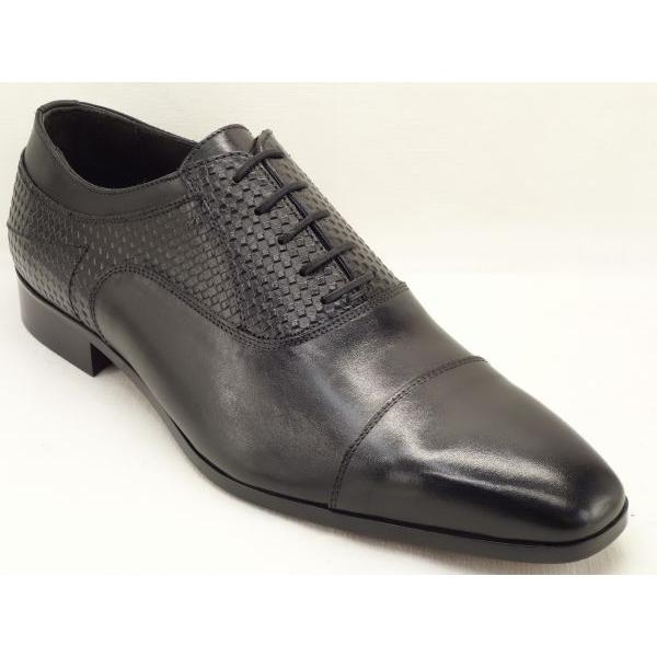 eu 44 (28.7) MAURIZIO 204 ＢＬＡＣＫ/型押し イタリアブランド  big-b