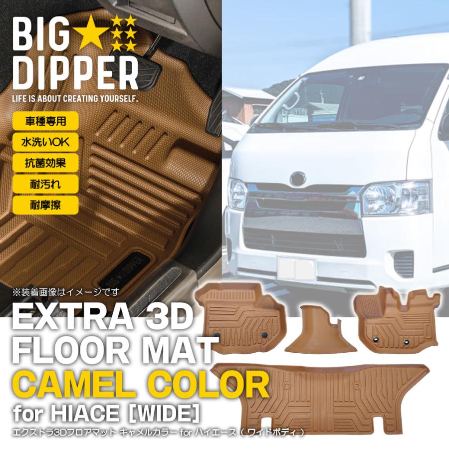 キャメル・ワイド車用】 エクストラ 3D フロアマット ハイエース 200系