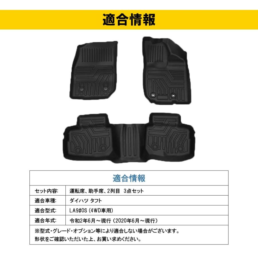 タフト4WD専用 3Dフロアマット タフト3DフロアマットダイハツTPE材質立体成型カーマット内装パーツfor