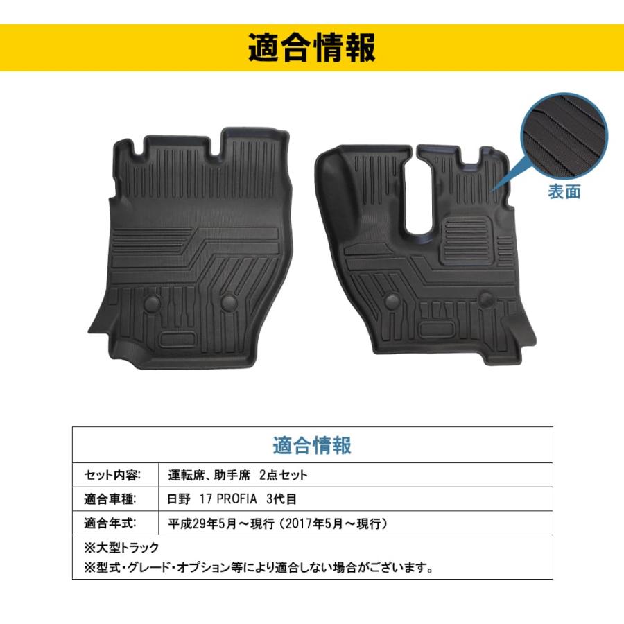 大型トラック　プロフィア フロアカーペットマット　純正品　新品　未開封 フロントのみ］ 3D フロアマット 17 プロフィア PROFIA 3代目 大型