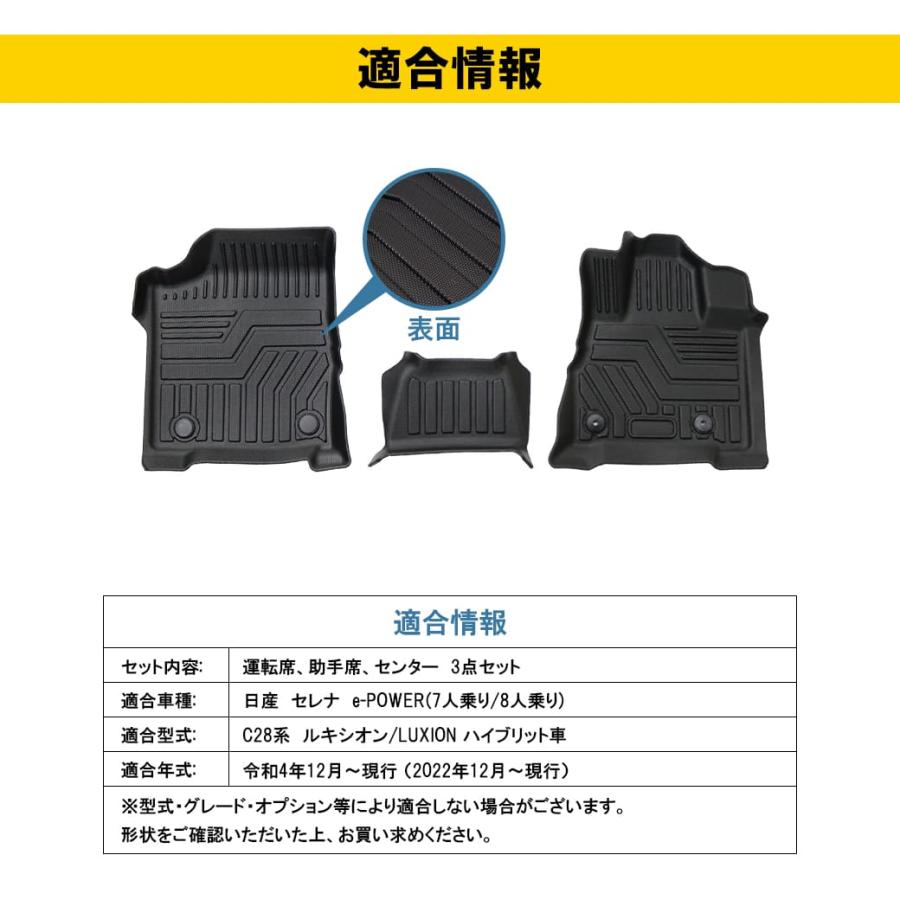 フェレMNTページ フロントのみ］3DフロアマットセレナC28系e-POWER運転席助手席