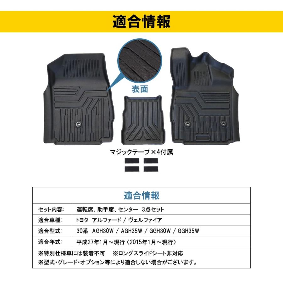 フロントのみ 【ブラック】 3D フロアマット アルファード ヴェル