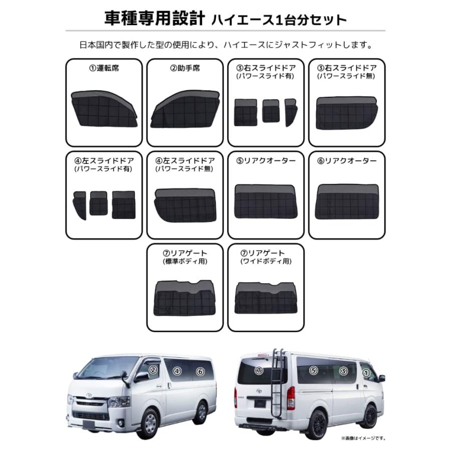 2WAY ウィンドウブラインドネット ハイエース バン 6〜8型用 標準