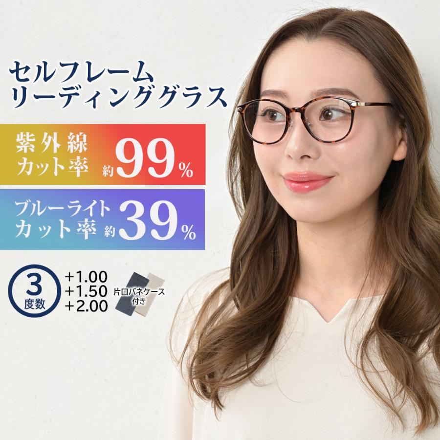 老眼鏡 おしゃれ ブルーライトカット レディース UVカット ボス